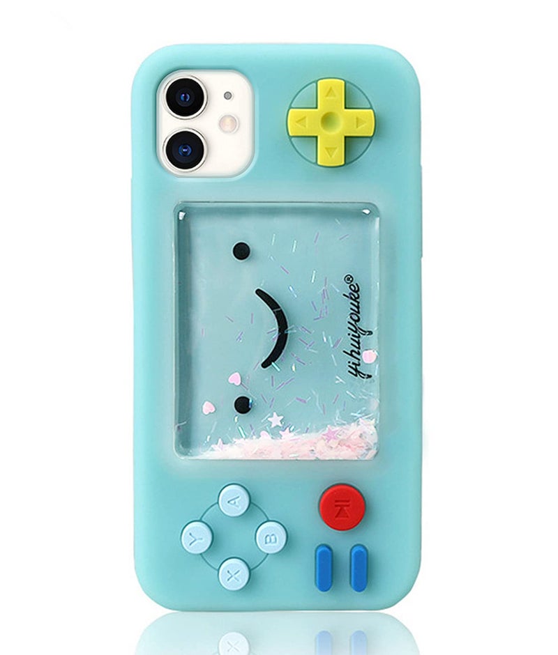 UnnFiko Squishy 3D Cartoon Game Case Compatible with iPhone 11 Pro Max, Creative Liquid Stars Funny Play Case Soft Rubber Protective Cover for Girls Women (Blue, iPhone 11 Pro Max) - Image 1